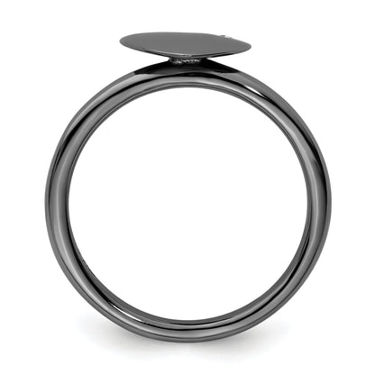 Sterlingsilber Stapelbar Expressions Rutheniumbeschichtet Herz Diamant Ring