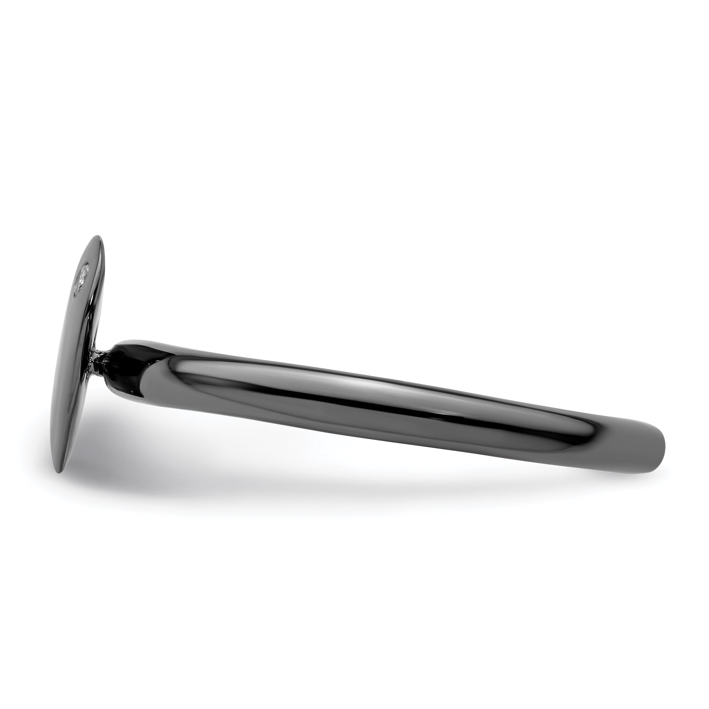 Sterlingsilber Stapelbar Expressions Rutheniumbeschichtet Herz Diamant Ring