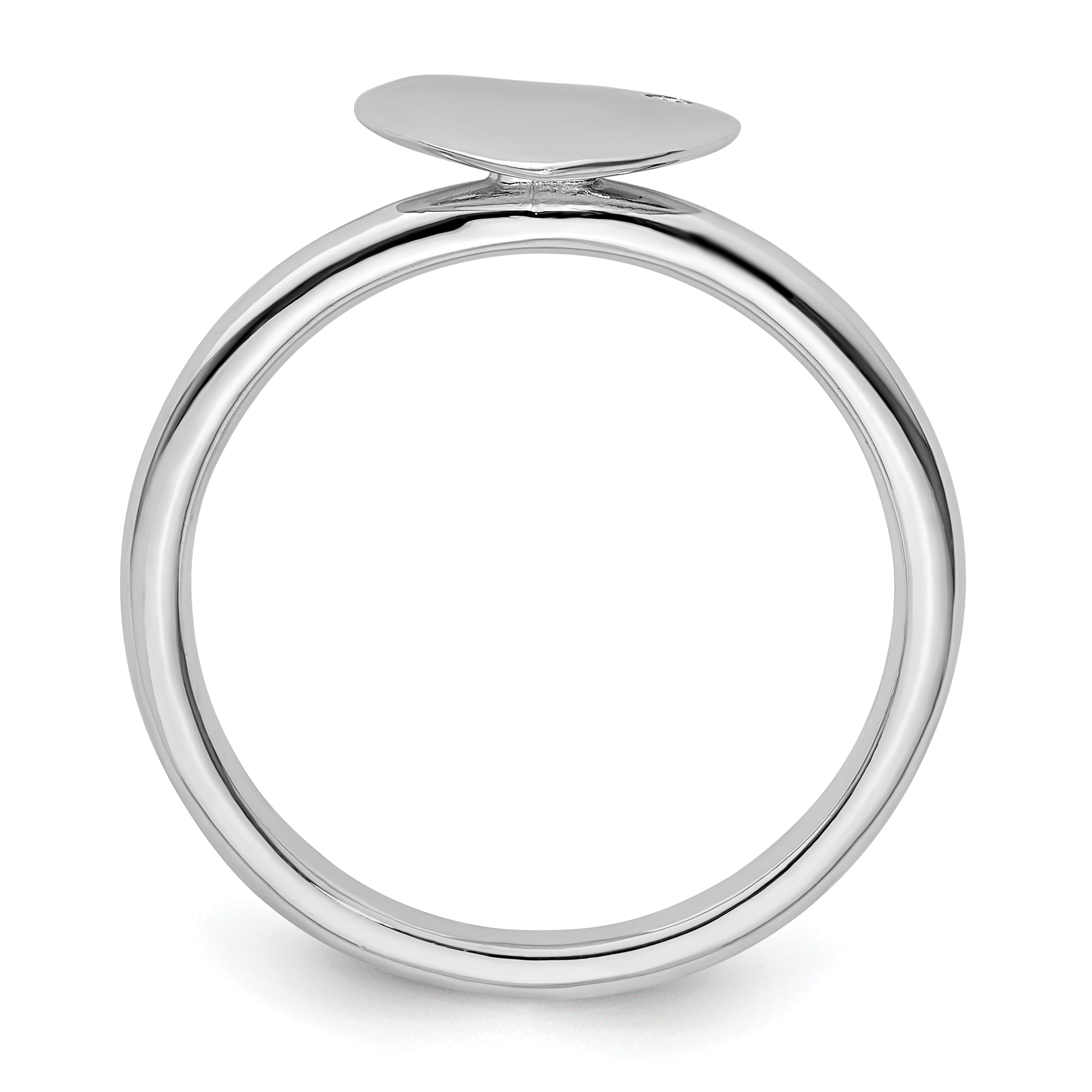Sterlingsilber Stapelbar Expressions Rhodiniert Herz Diamant Ring