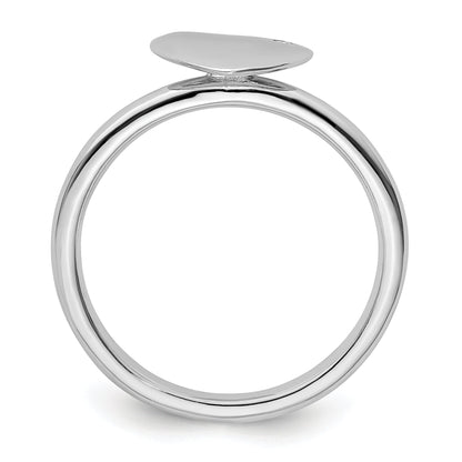 Sterlingsilber Stapelbar Expressions Rhodiniert Herz Diamant Ring