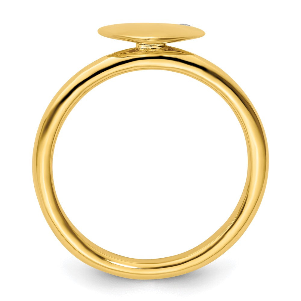 Sterlingsilber Stapelbar Expressions Vergoldet Herz Diamant Ring
