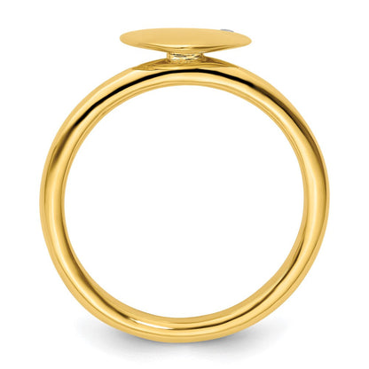 Sterlingsilber Stapelbar Expressions Vergoldet Herz Diamant Ring