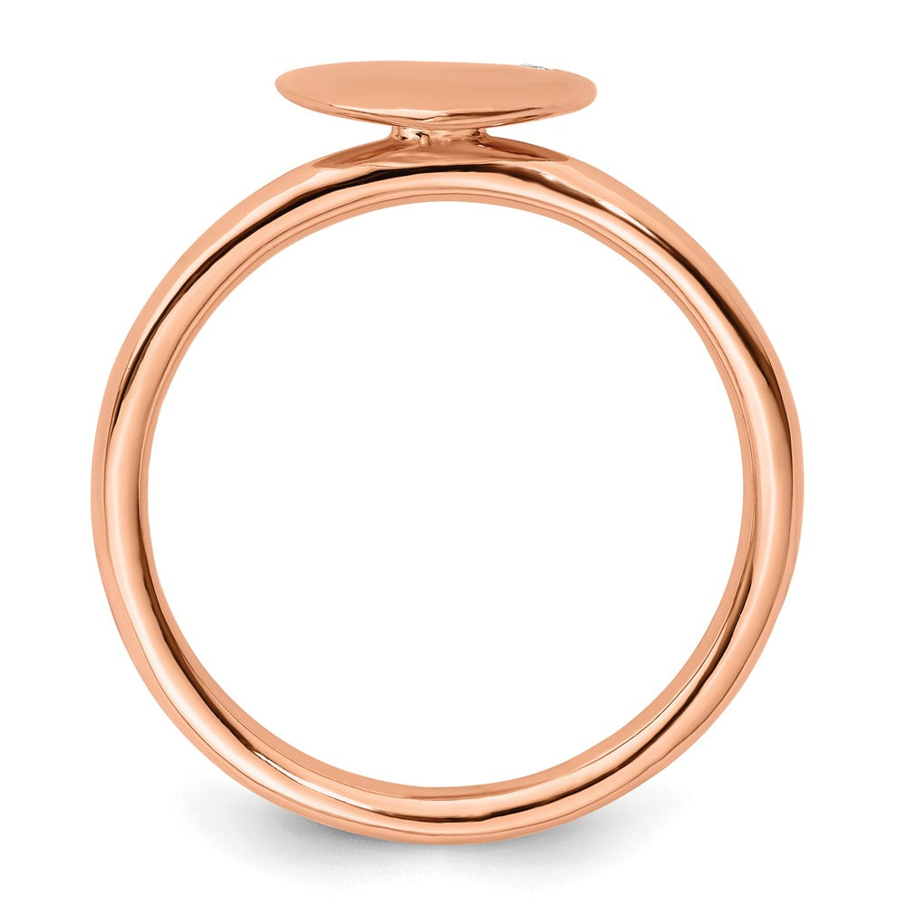 Sterlingsilber Stapelbar Expressions Rose Vergoldet Herz Diamant Ring