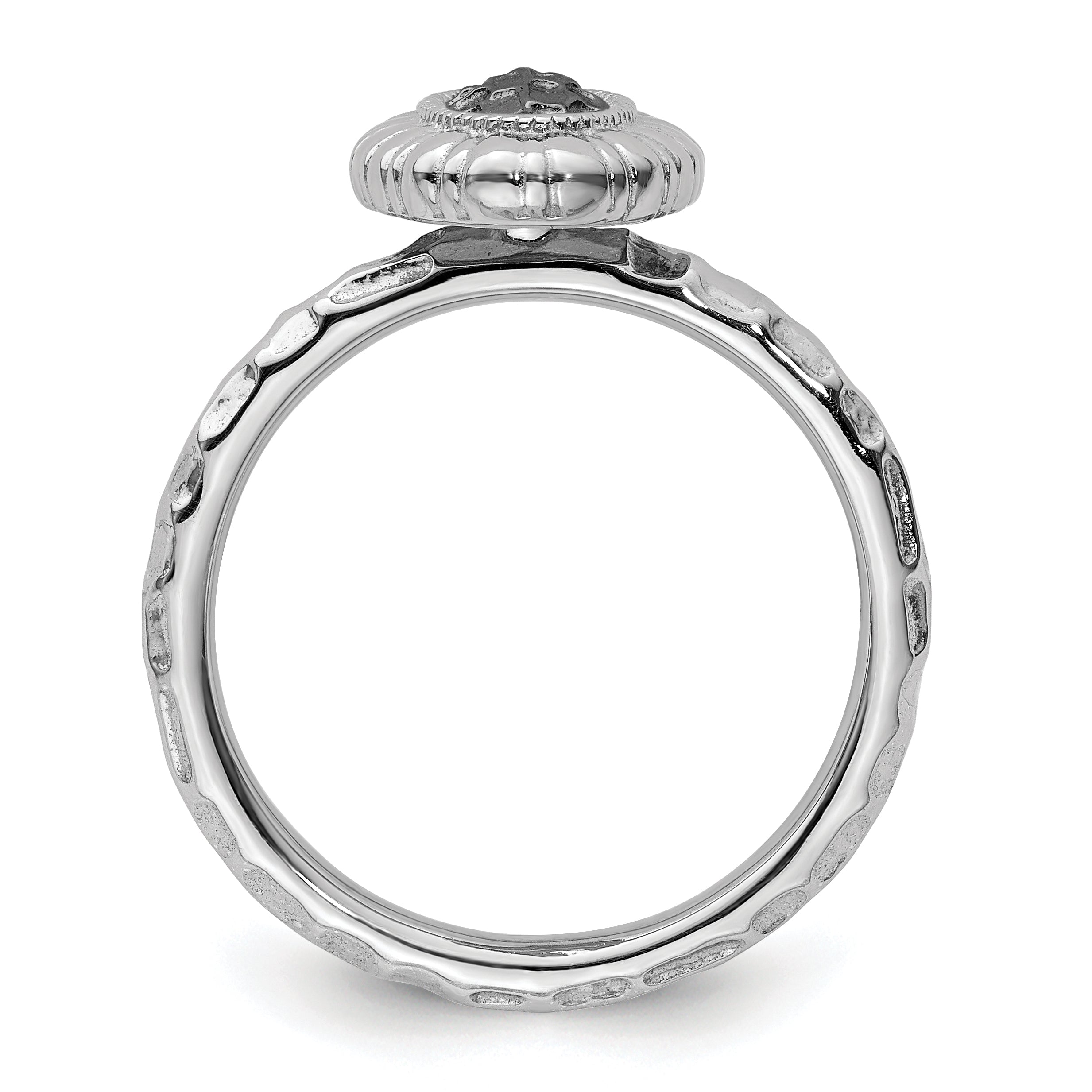 Sterlingsilber Stapelbar Expressions Rutheniumbeschichtet Oval Ring