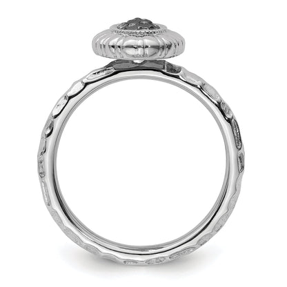 Sterlingsilber Stapelbar Expressions Rutheniumbeschichtet Oval Ring