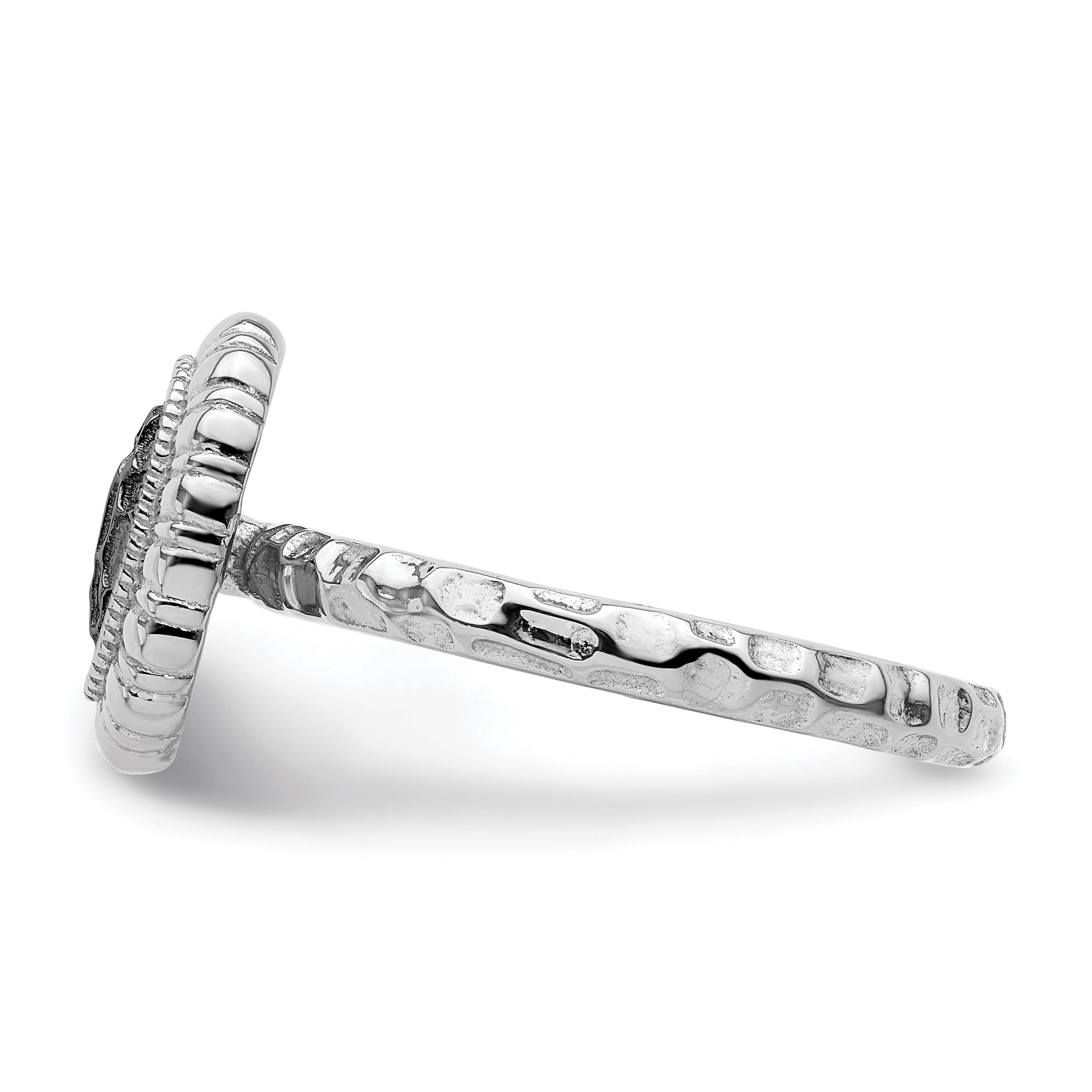 Sterlingsilber Stapelbar Expressions Rutheniumbeschichtet Oval Ring