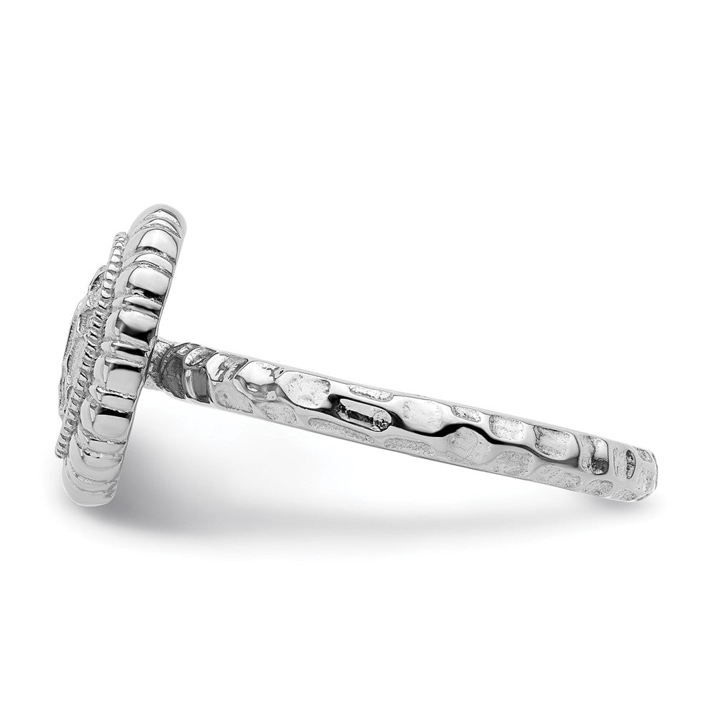Sterlingsilber Stapelbar Expressions Rhodiniert Oval Ring