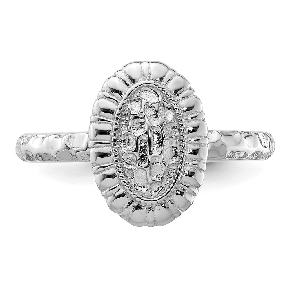 Sterlingsilber Stapelbar Expressions Rhodiniert Oval Ring