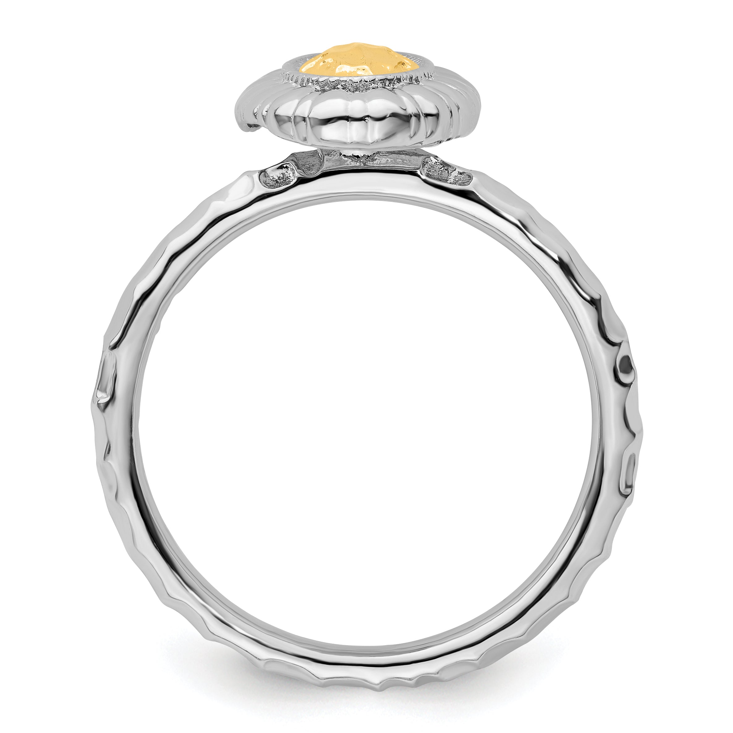 Sterlingsilber Stapelbar Expressions Vergoldet Oval Ring