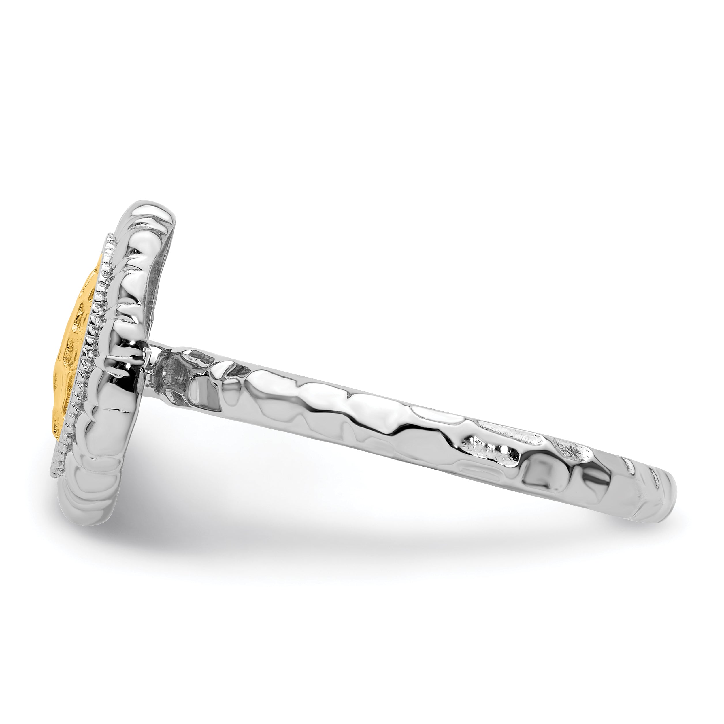 Sterlingsilber Stapelbar Expressions Vergoldet Oval Ring