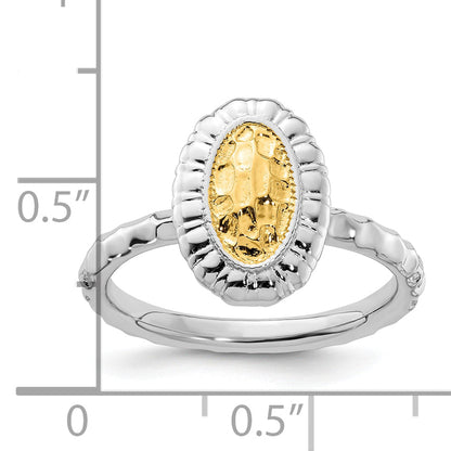 Sterlingsilber Stapelbar Expressions Vergoldet Oval Ring