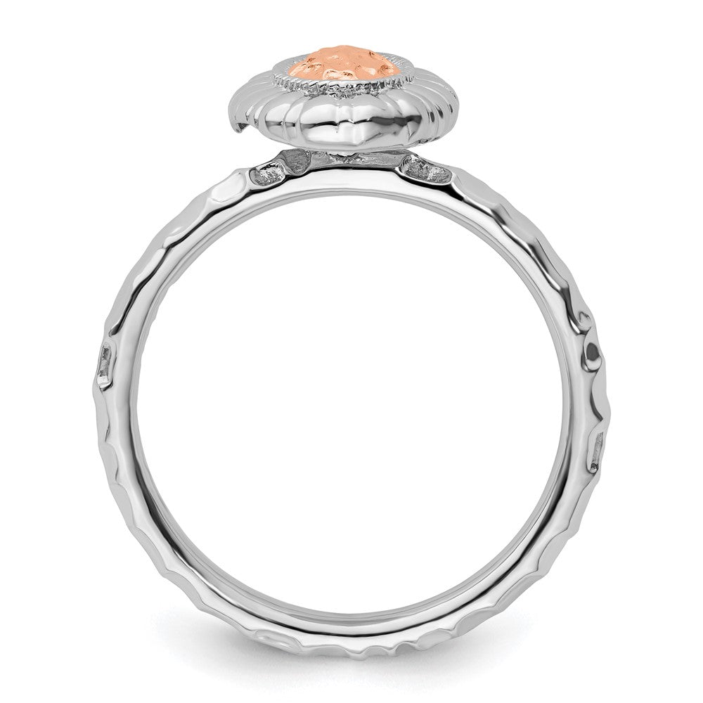 Sterlingsilber Stapelbar Expressions Rose Vergoldet Oval Ring