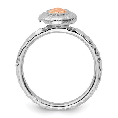 Sterlingsilber Stapelbar Expressions Rose Vergoldet Oval Ring