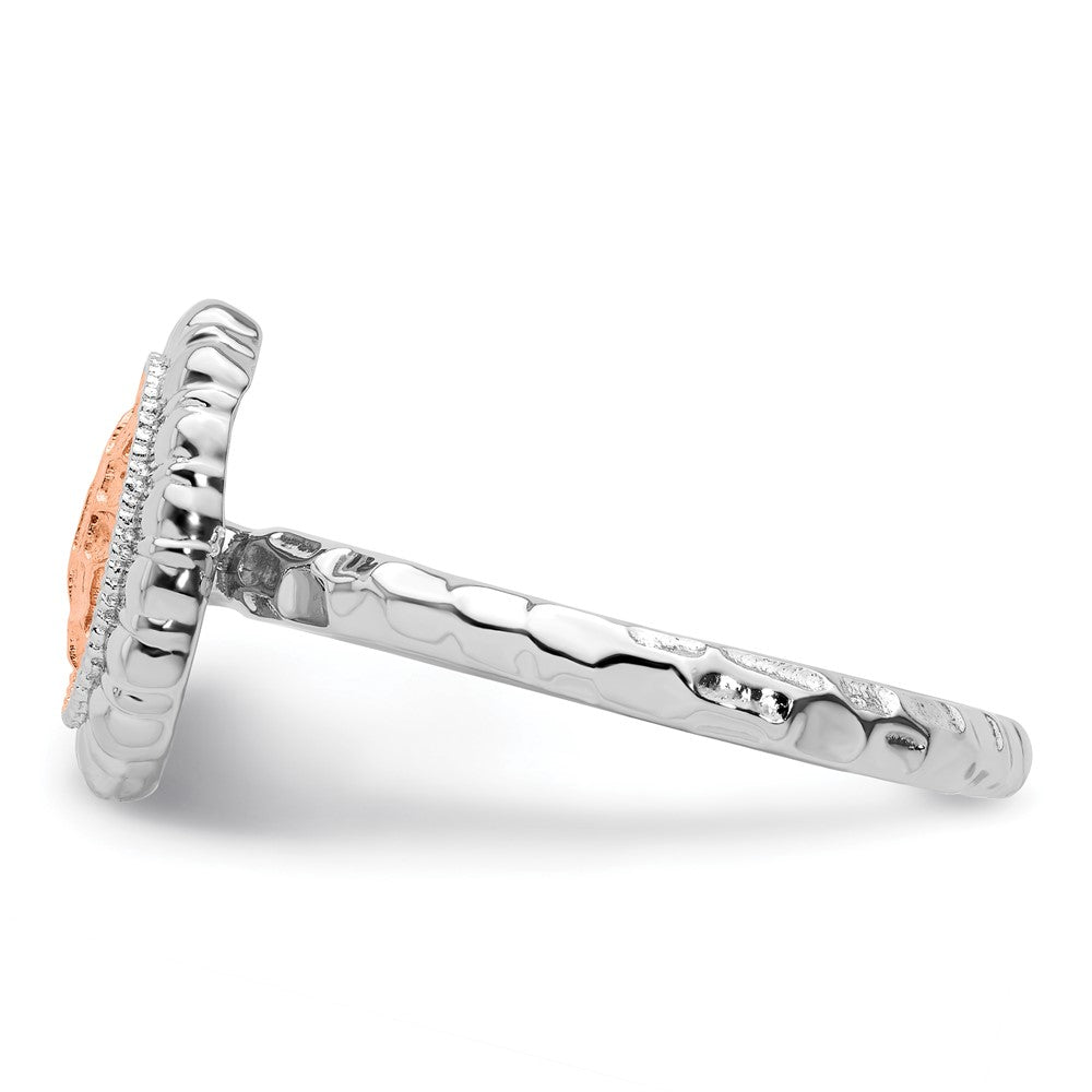 Sterlingsilber Stapelbar Expressions Rose Vergoldet Oval Ring