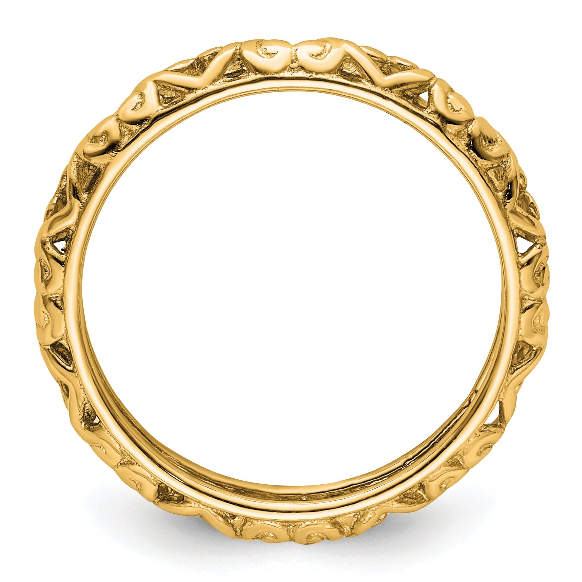Sterlingsilber Stapelbar Expressions Vergoldet Carved Ring