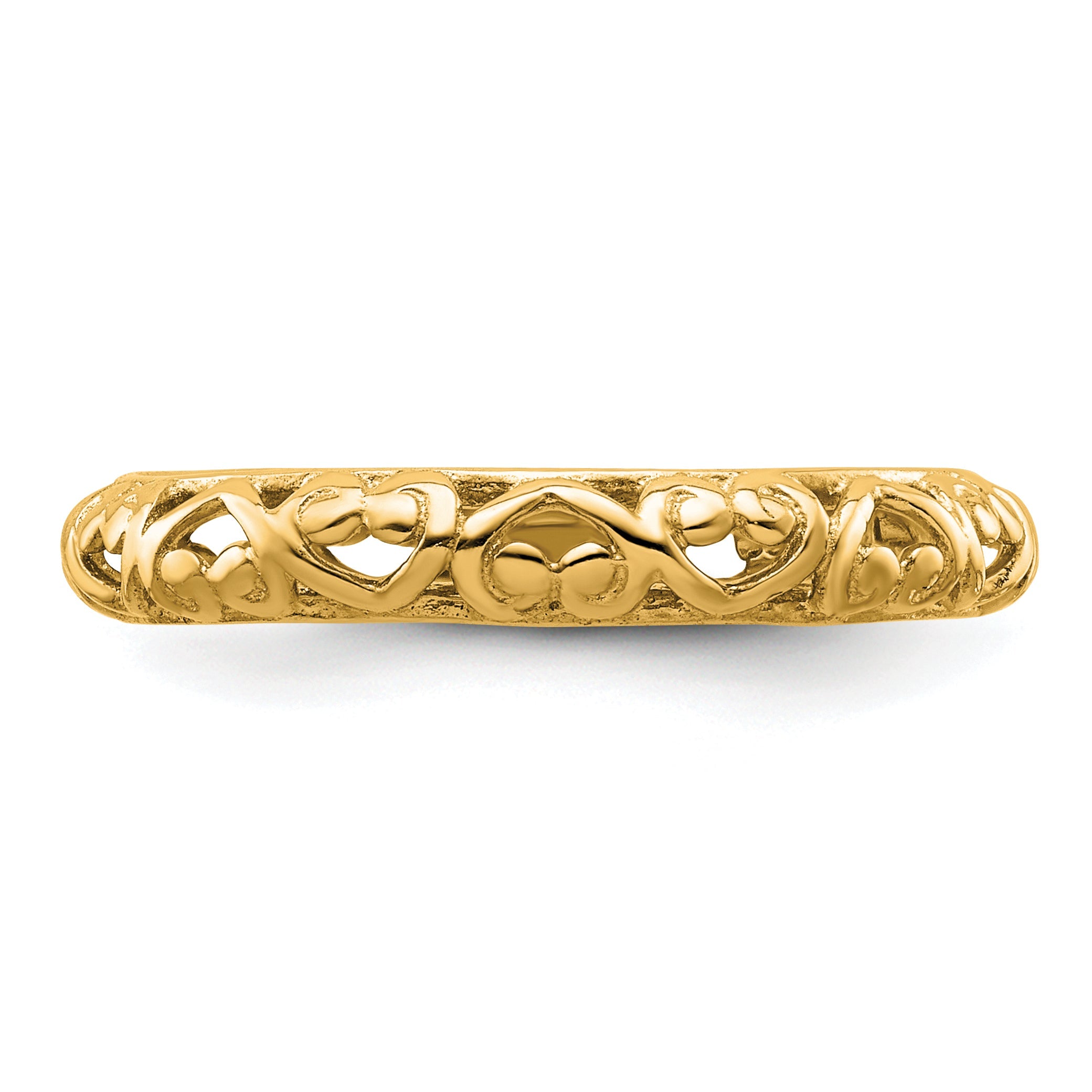 Sterlingsilber Stapelbar Expressions Vergoldet Carved Ring