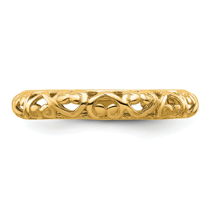 Sterlingsilber Stapelbar Expressions Vergoldet Carved Ring
