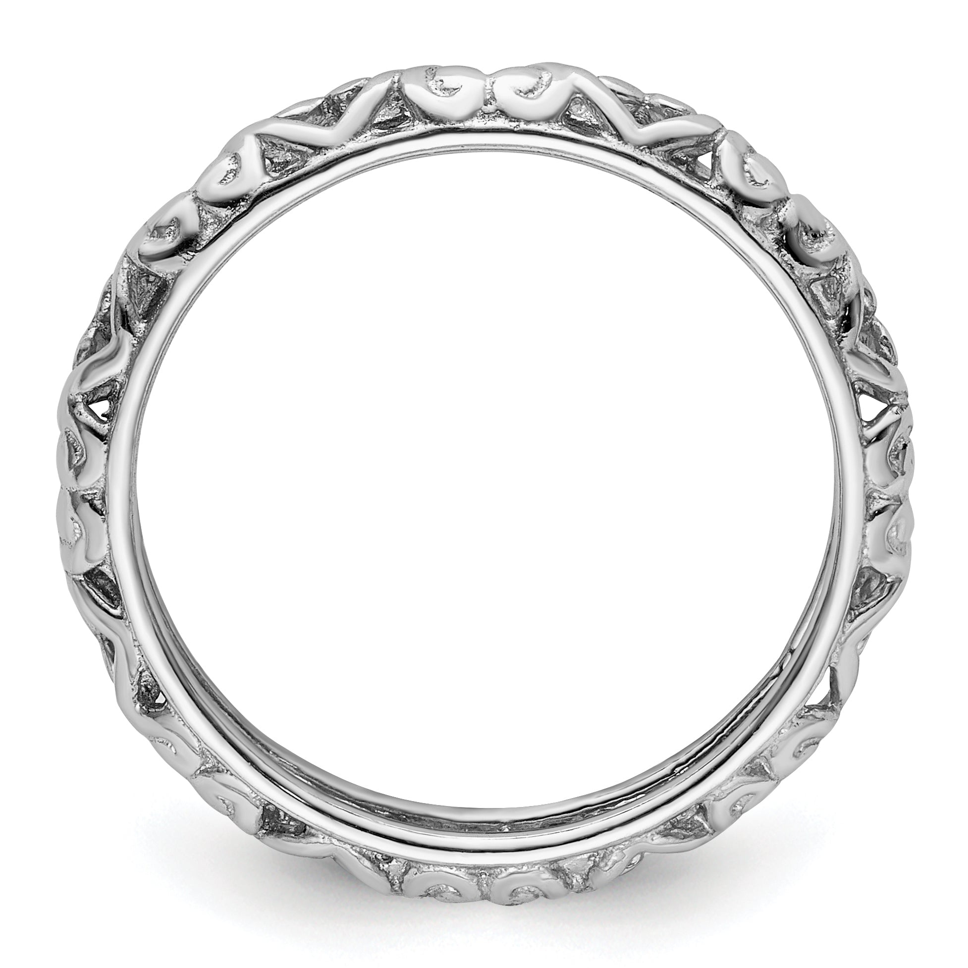 Sterlingsilber Stapelbar Expressions Rhodium Carved Ring