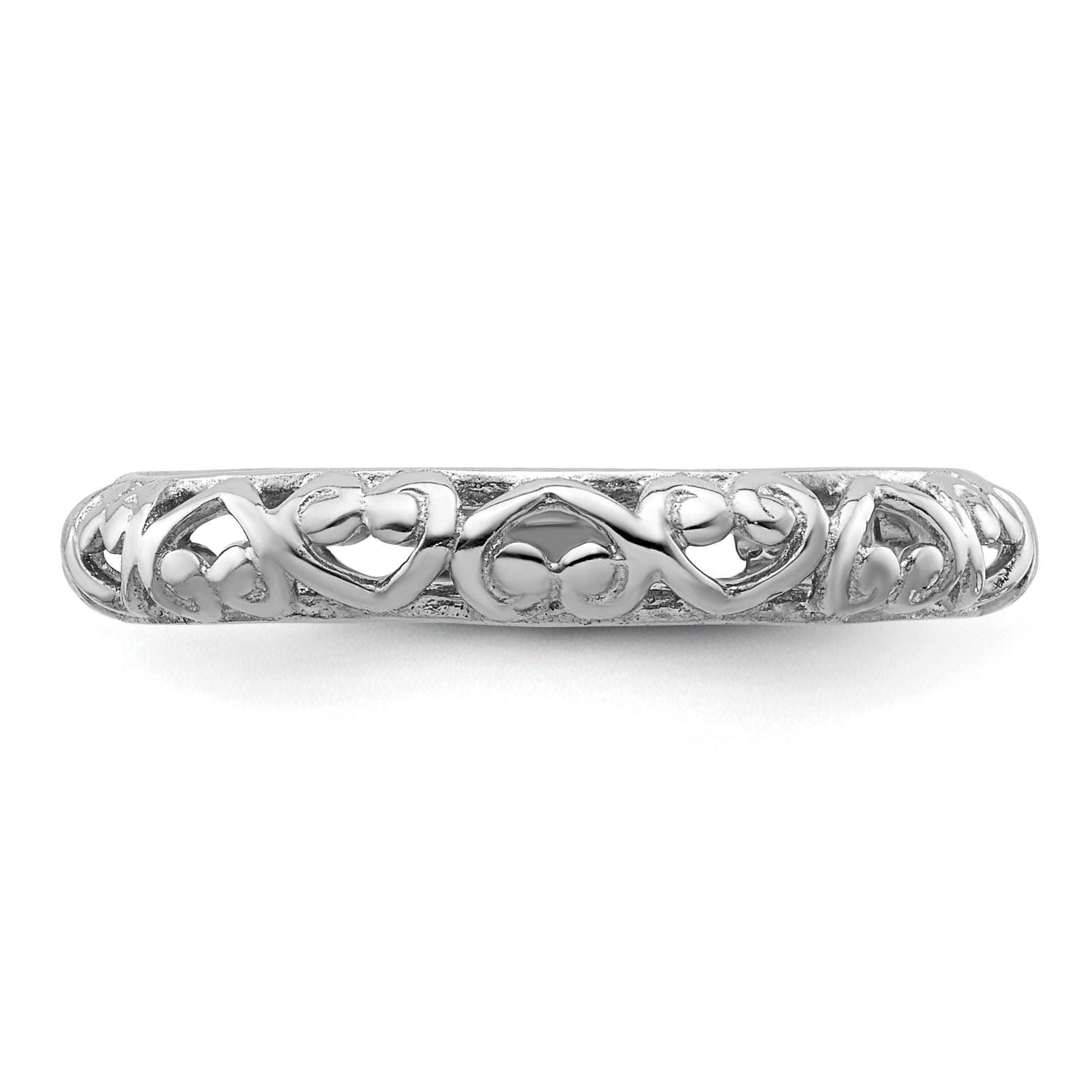 Sterlingsilber Stapelbar Expressions Rhodium Carved Ring