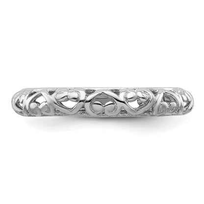 Sterlingsilber Stapelbar Expressions Rhodium Carved Ring