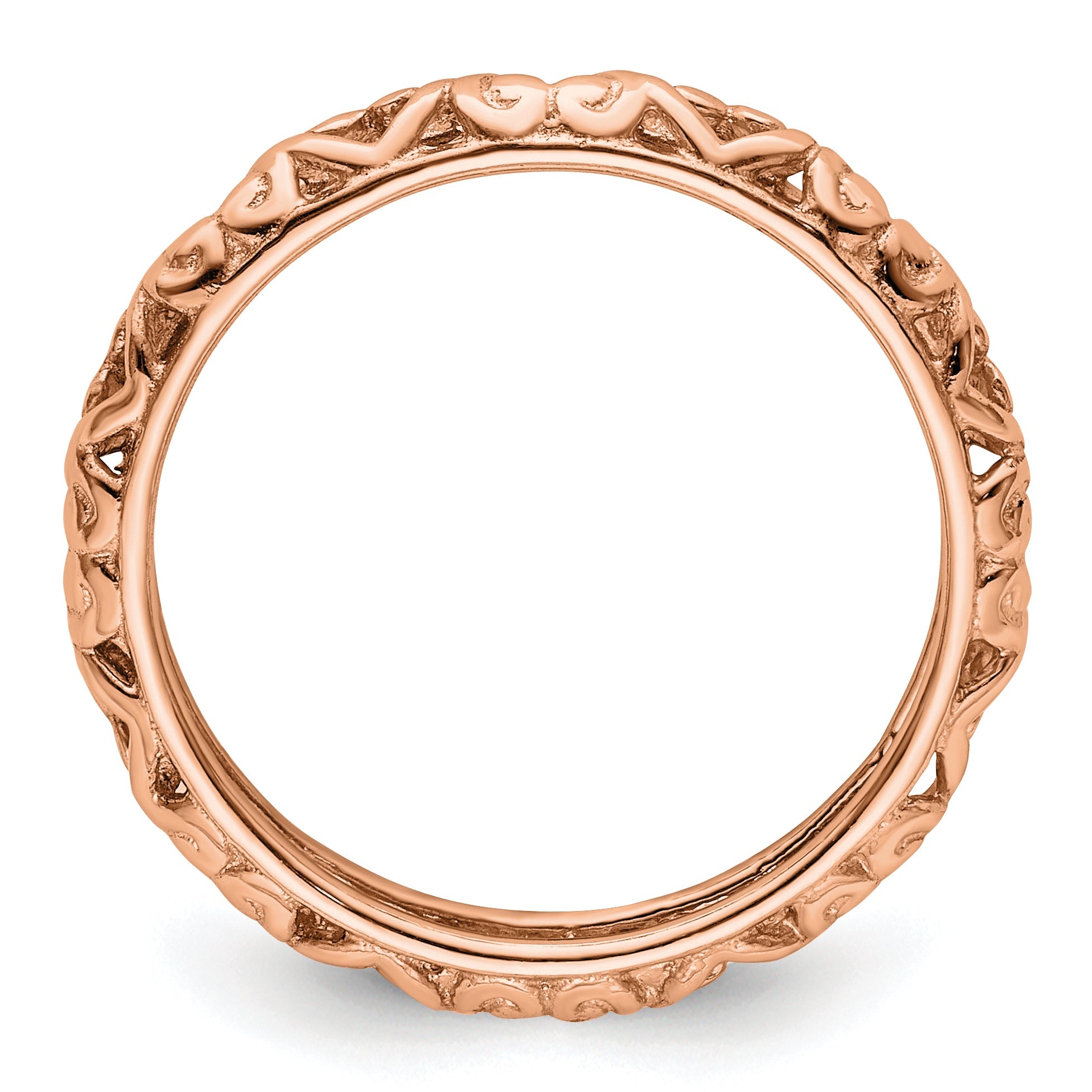 Sterlingsilber Stapelbar Expressions Rosa Beschichtet Carved Ring