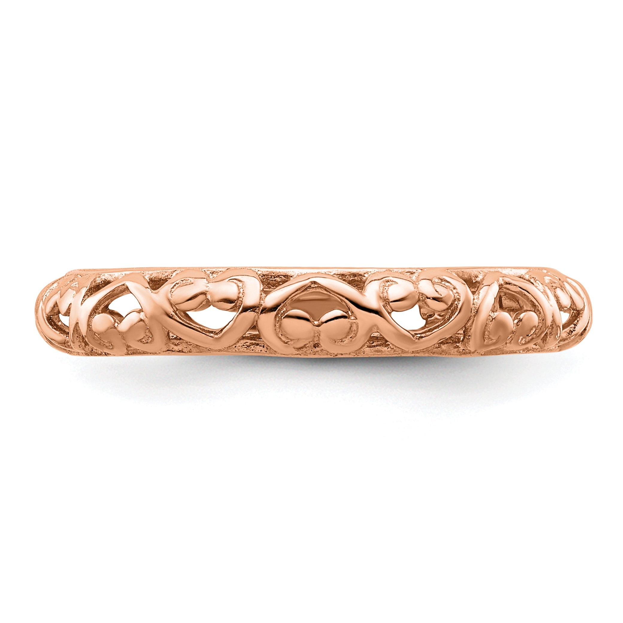 Sterlingsilber Stapelbar Expressions Rosa Beschichtet Carved Ring