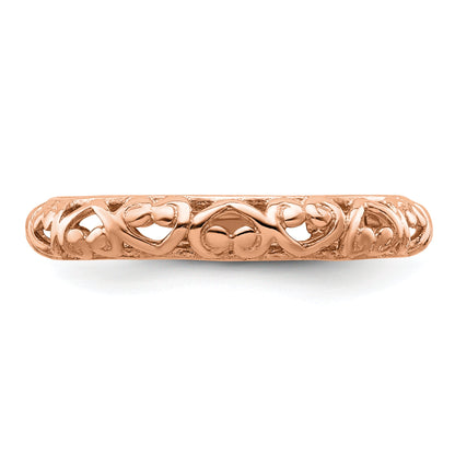 Sterlingsilber Stapelbar Expressions Rosa Beschichtet Carved Ring