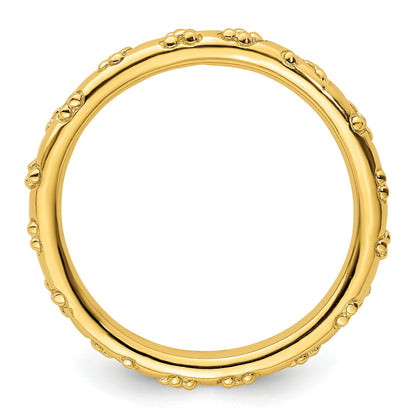 Sterlingsilber Stapelbar Expressions Vergoldet Strukturiert Ring