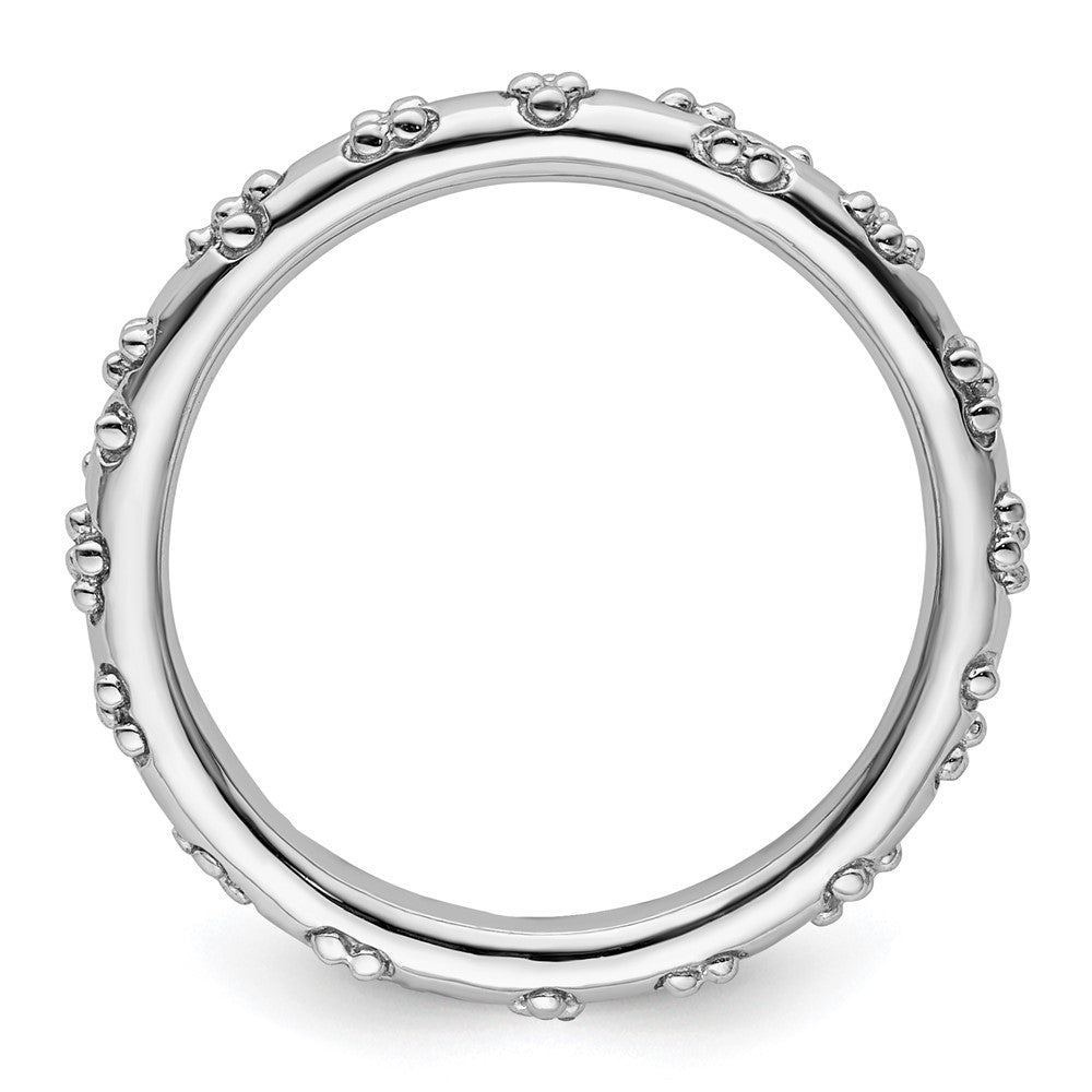 Sterlingsilber Stapelbar Expressions Rhodium Strukturiert Ring