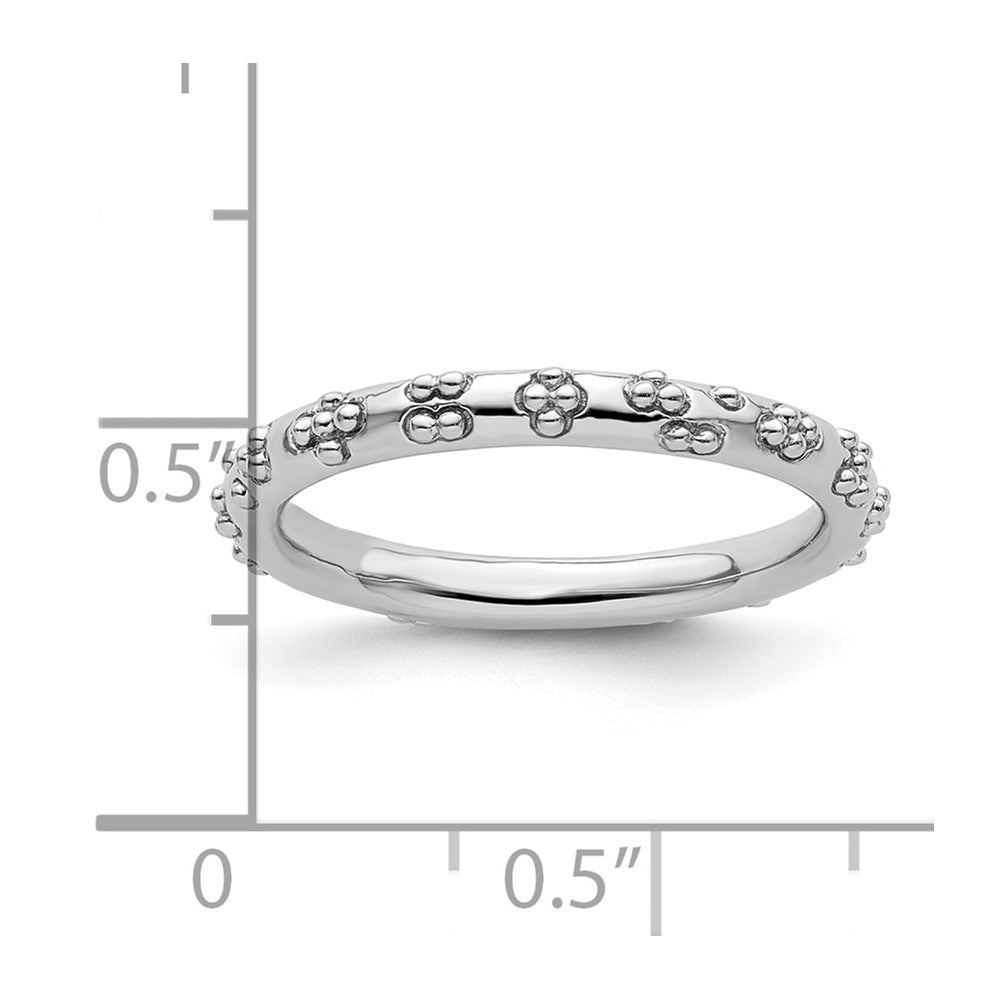 Sterlingsilber Stapelbar Expressions Rhodium Strukturiert Ring