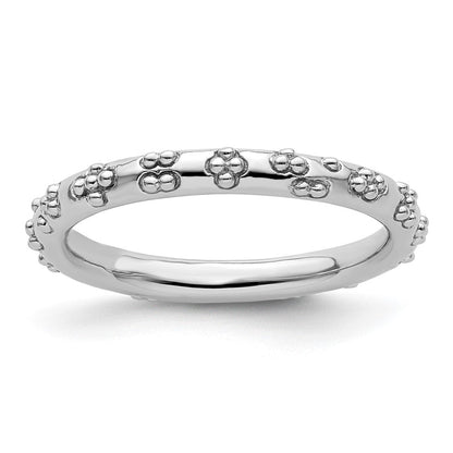 Sterlingsilber Stapelbar Expressions Rhodium Strukturiert Ring