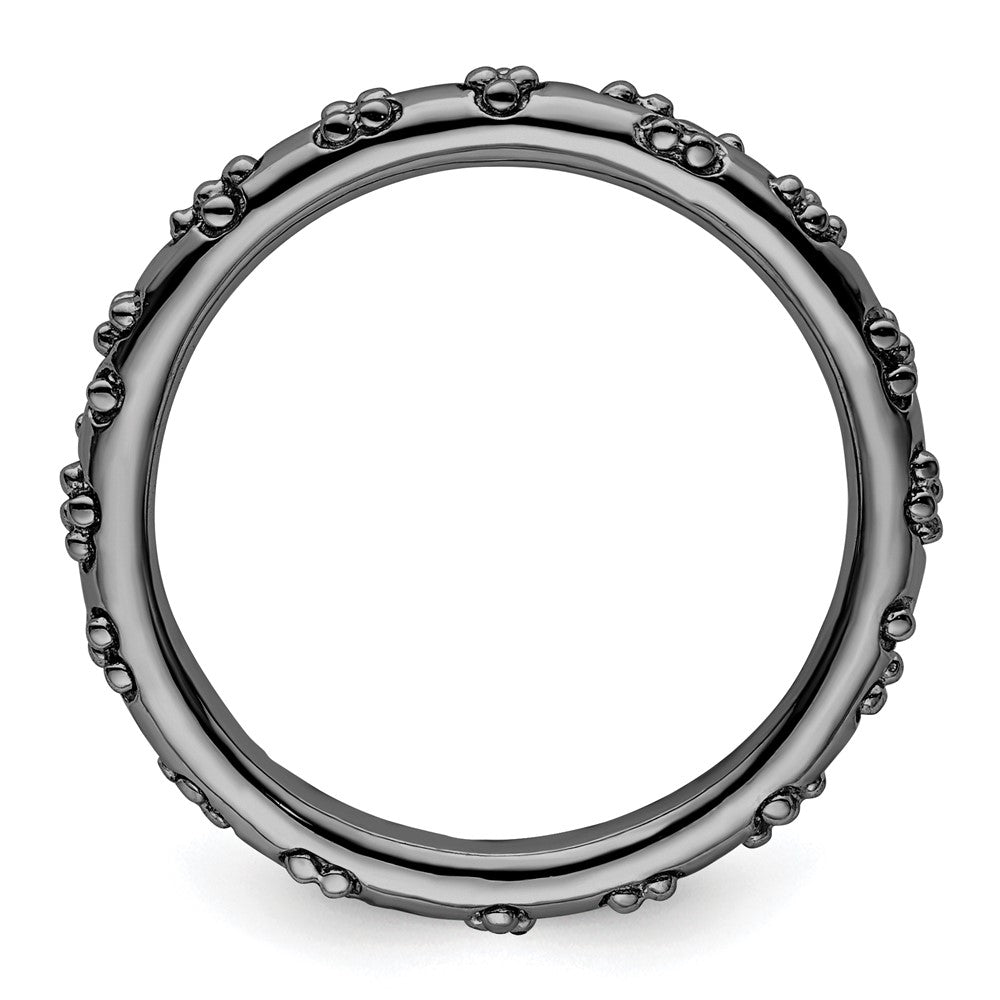 Sterlingsilber Stapelbar Expressions Schwarz Beschichtet Strukturiert Ring