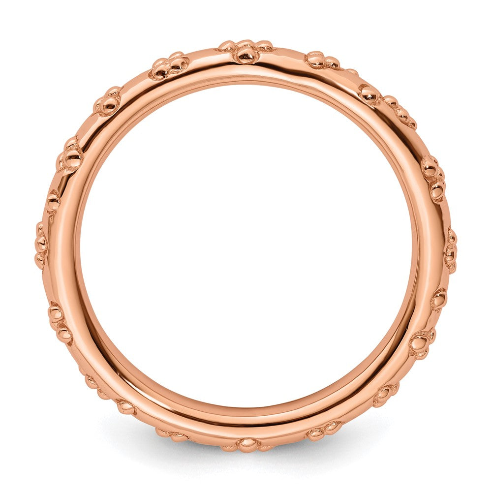 Sterlingsilber Stapelbar Expressions Rosa Beschichtet Strukturiert Ring