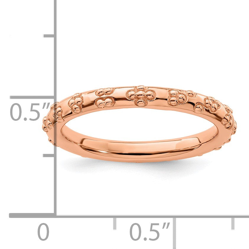 Sterlingsilber Stapelbar Expressions Rosa Beschichtet Strukturiert Ring