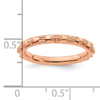 Sterlingsilber Stapelbar Expressions Rosa Beschichtet Strukturiert Ring