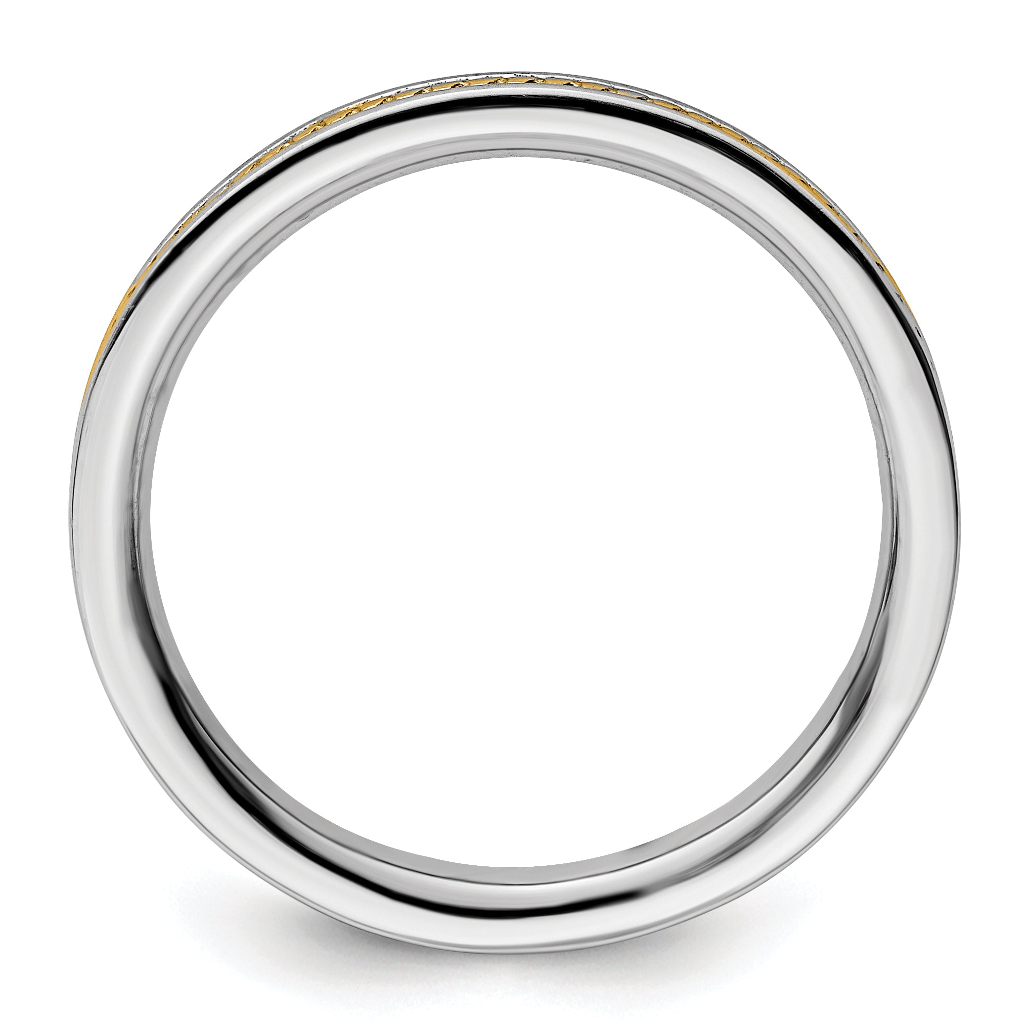 Sterlingsilber Stapelbar Expressions Vergoldet Channeled Ring