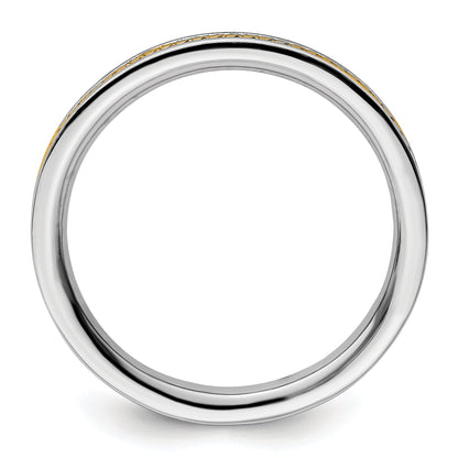 Sterlingsilber Stapelbar Expressions Vergoldet Channeled Ring
