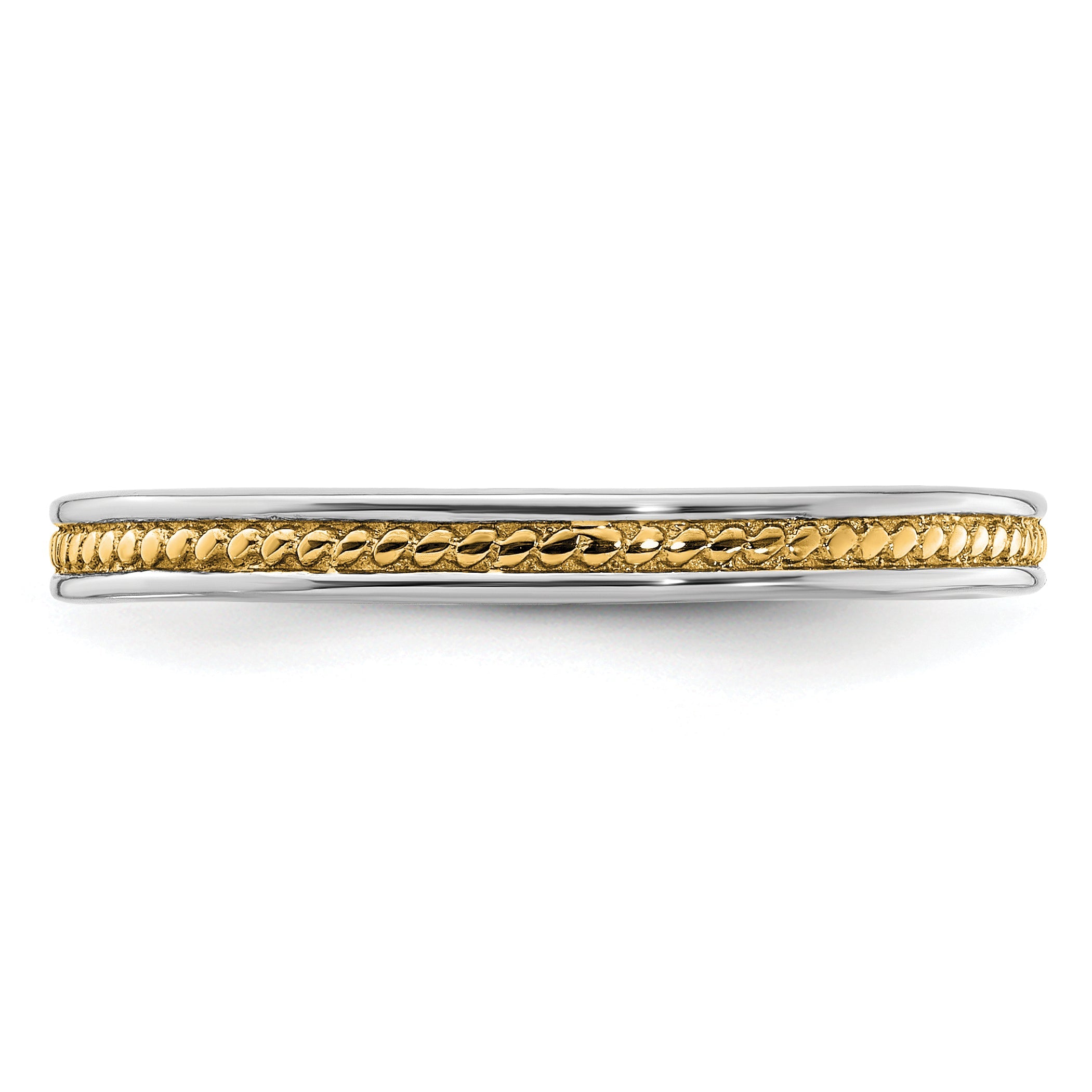 Sterlingsilber Stapelbar Expressions Vergoldet Channeled Ring