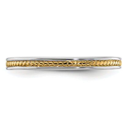 Sterlingsilber Stapelbar Expressions Vergoldet Channeled Ring