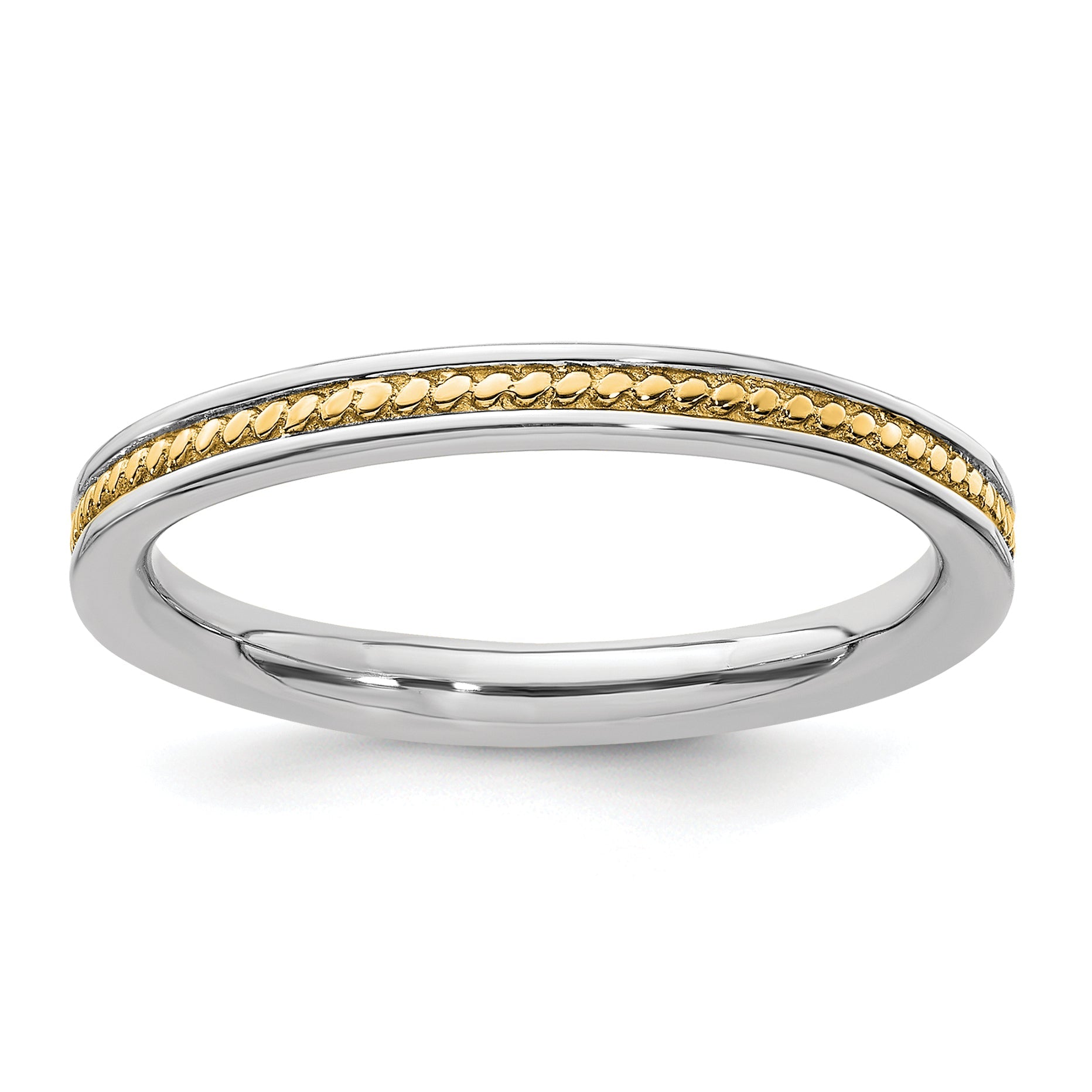 Sterlingsilber Stapelbar Expressions Vergoldet Channeled Ring