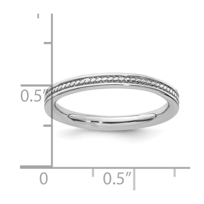 Sterlingsilber Stapelbar Expressions Rhodium Channeled Ring