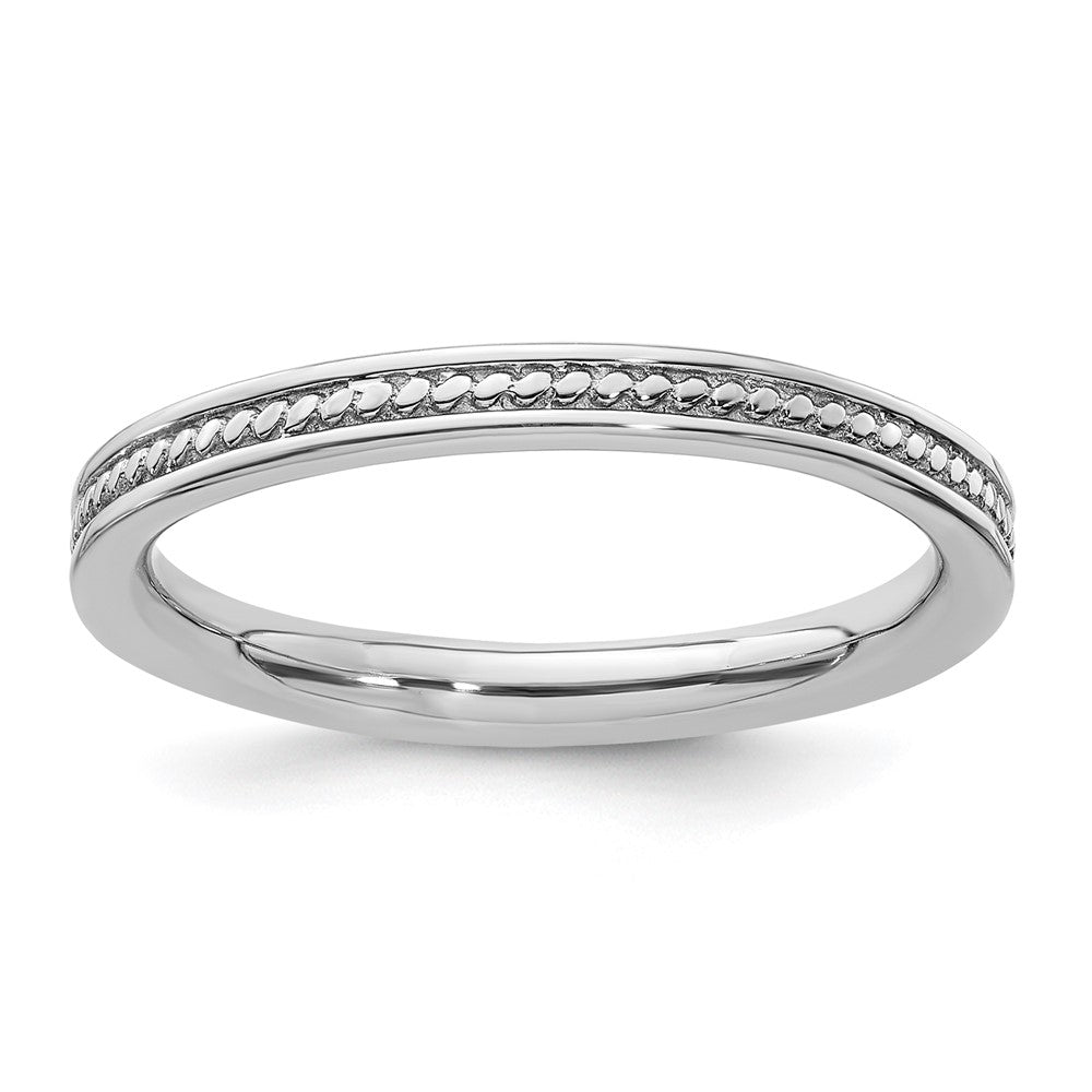Sterlingsilber Stapelbar Expressions Rhodium Channeled Ring