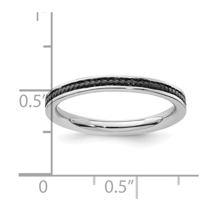 Sterlingsilber Stapelbar Expressions Schwarz Beschichtet Channeled Ring