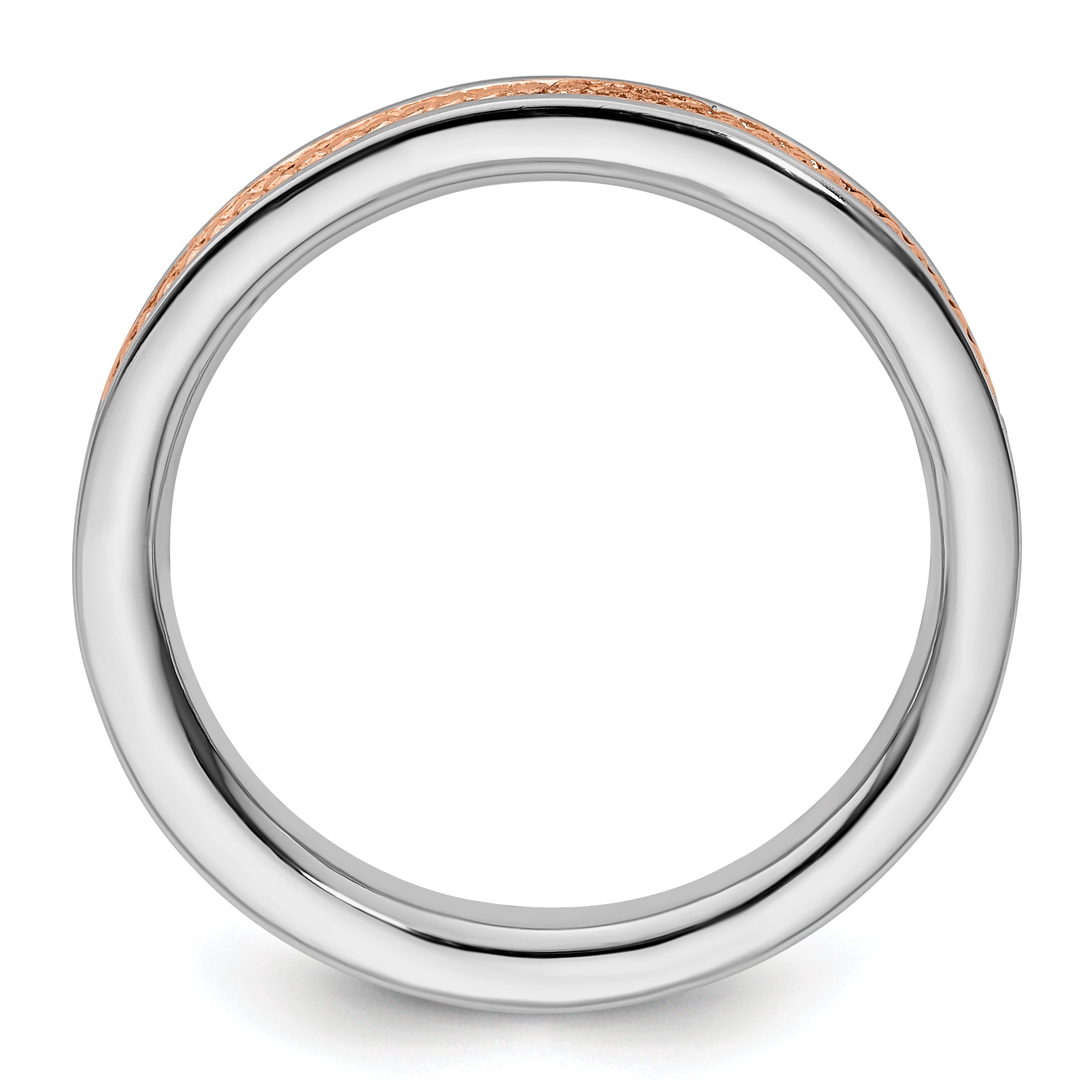 Sterlingsilber Stapelbar Expressions Rosa Beschichtet Channeled Ring