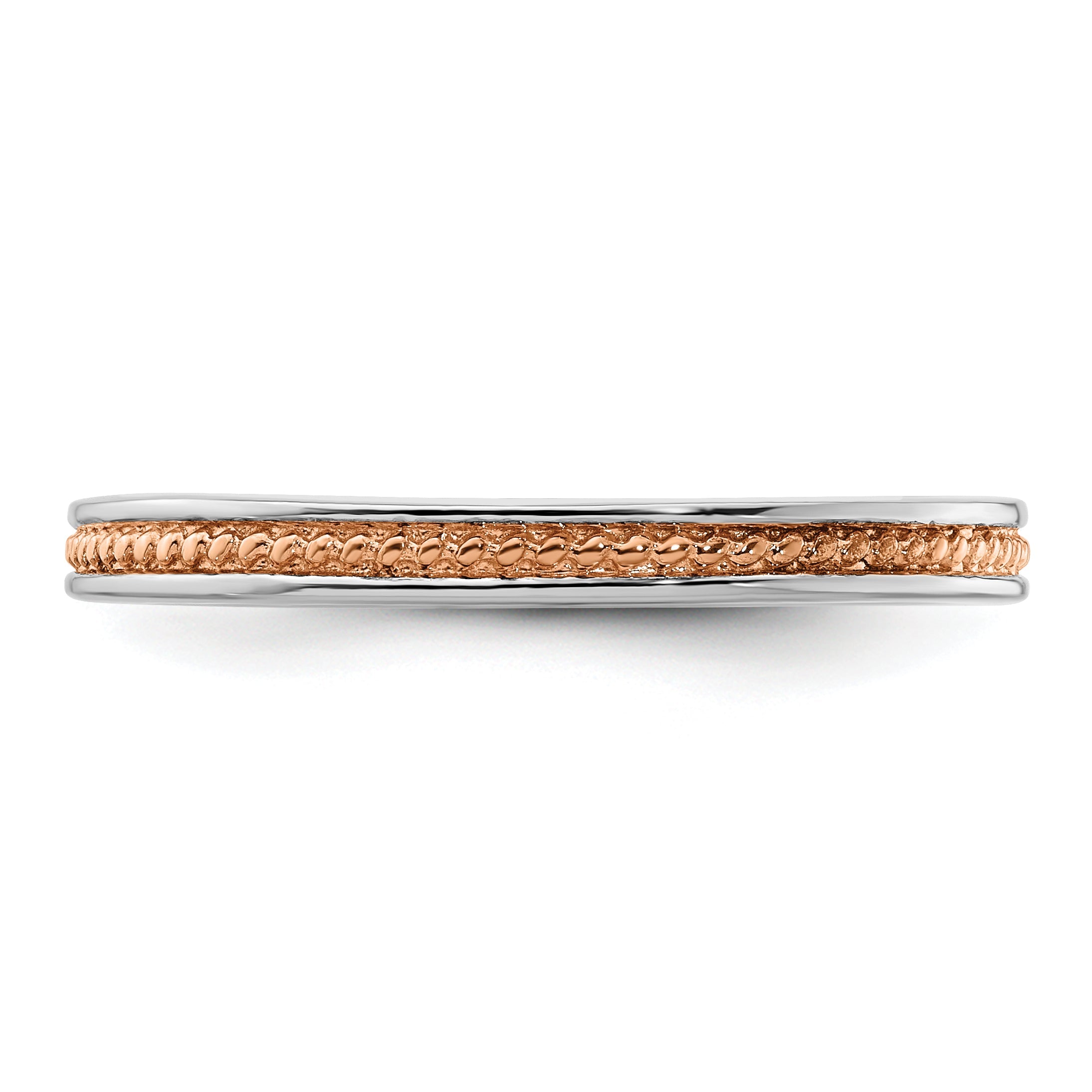 Sterlingsilber Stapelbar Expressions Rosa Beschichtet Channeled Ring