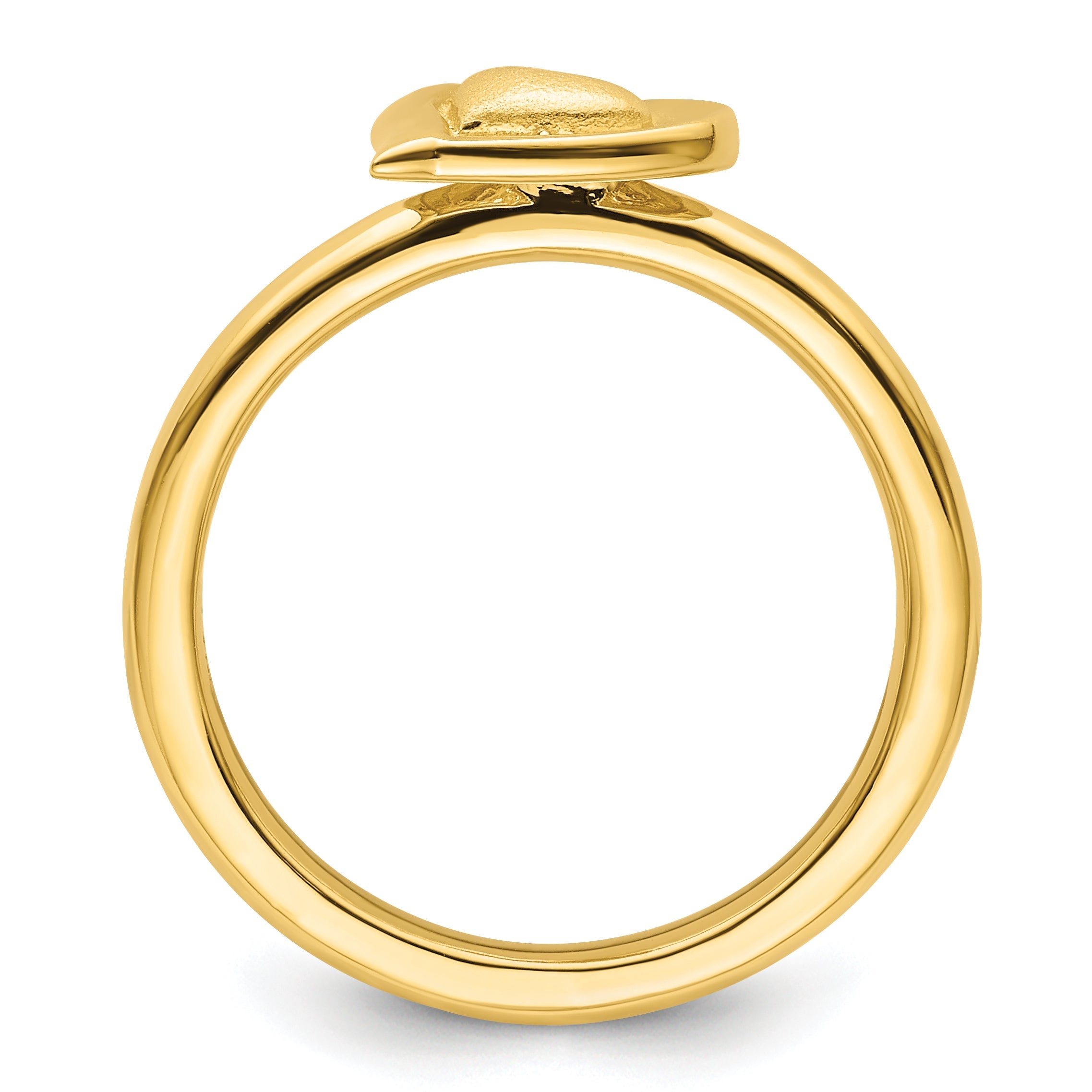 Sterlingsilber Stapelbar Expressions Vergoldet Herz Ring