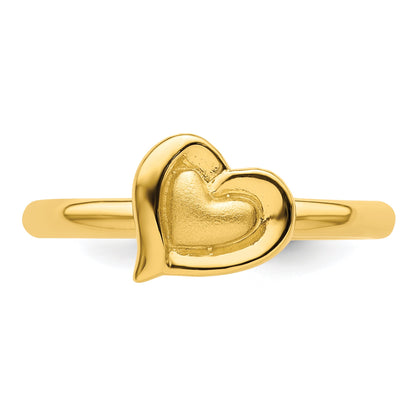 Sterlingsilber Stapelbar Expressions Vergoldet Herz Ring