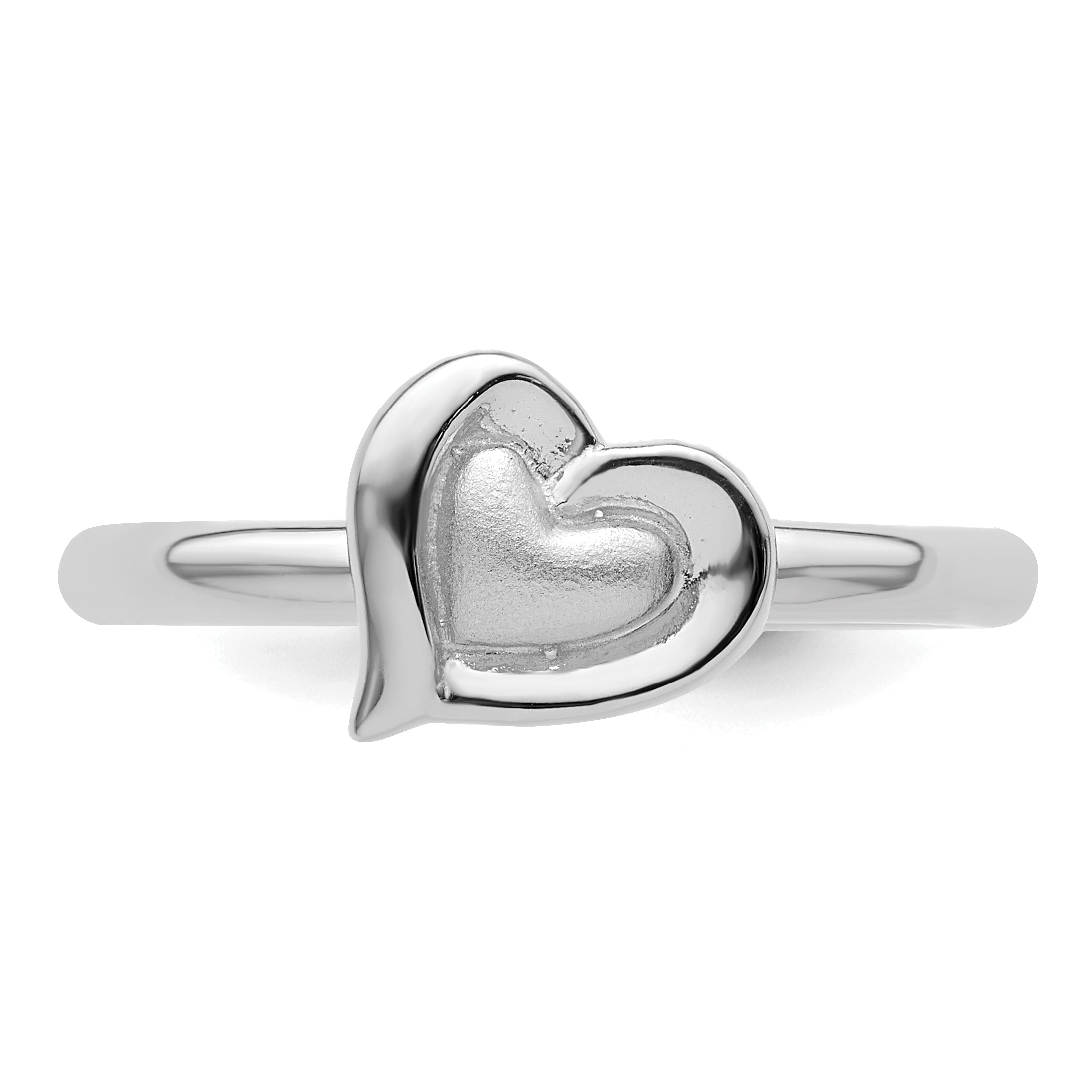 Sterlingsilber Stapelbar Expressions Rhodium Herz Ring