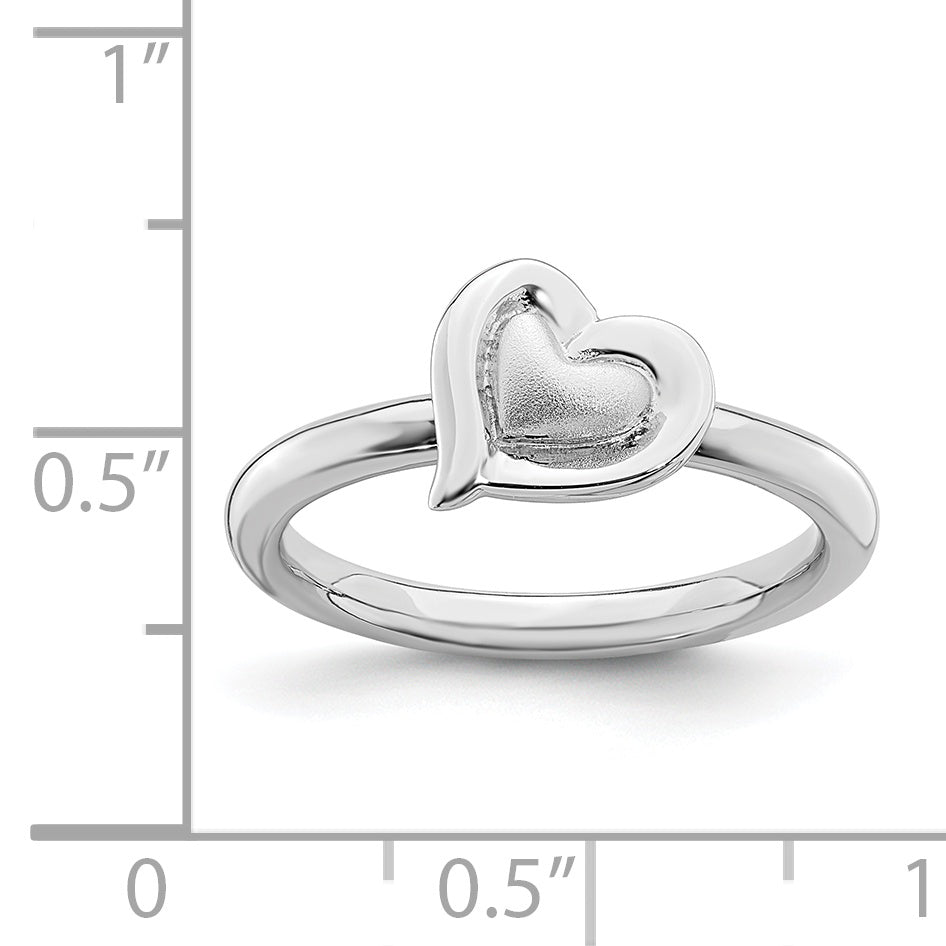 Sterlingsilber Stapelbar Expressions Rhodium Herz Ring