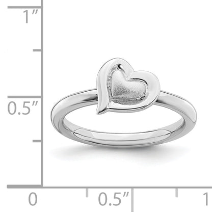 Sterlingsilber Stapelbar Expressions Rhodium Herz Ring